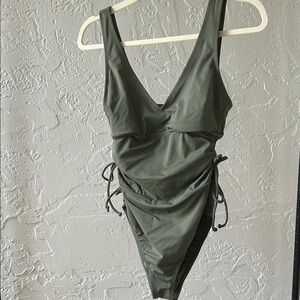 Olive Green One-Piece Swimsuit